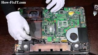 Asus N55SL (N55SF) disassembly and videocard replacement, разборка и замена видеокарты ноутбука
