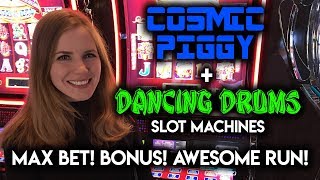 GREAT RUN on Max BET! DANCING DRUMS  ? Slot Machine! Cosmic PIGGY Max Bet BONUS!