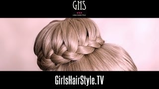 編み込みヘアアレンジ お団子クッション：結婚式お呼ばれおだんご髪型の作り方