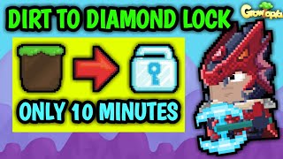 Dirt to Diamond Lock in 10 Minutes | Growtopia