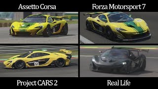 Assetto Corsa vs Forza 7 vs Project CARS 2 vs Real Life McLaren P1 GTR Sound Comparison