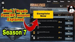 Season 7 Week 7 Royale Pass Mission Explained PUBG Mobile I week 7 All RP Mission Pubg Season 7