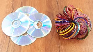 Waste CD Disc & old bangles reuse idea | DIY arts and crafts | Amazing creative crafts