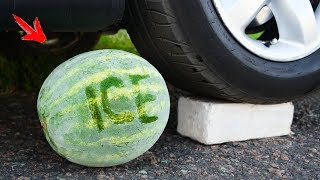 Crushing Crunchy & Soft Things by Car! - ICE WATERMELON vs CAR