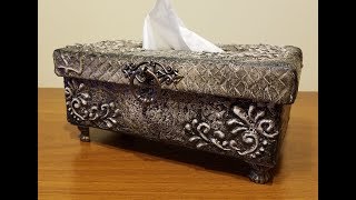 Декорирую старую салфетницу. DIY.  Decorate an old napkin holder.