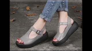 WOMEN'S SLIP ON WEDGES SANDALS COLLECTION|| VERY BEAUTIFUL SANDALS 2019-20 || #SBLEO