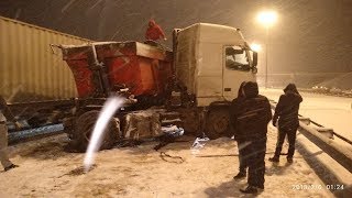 Полное видео Последствия массового ДТП на КАДе 5 февраля 2018