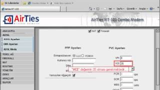 Airties RT 103 Modem Kurulumu