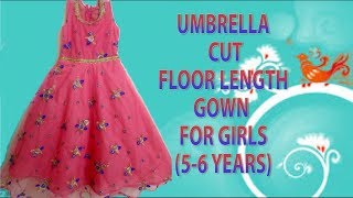 Umbrella frock cutting and stitching for 5-6 year old girl