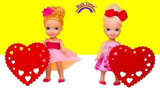 Valentine's day Elsa and Anna toddlers make cards at school