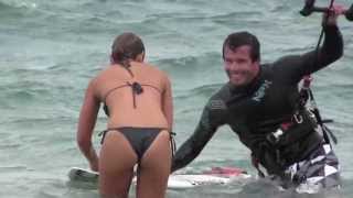 OMG! A girl jumped on my back Kitesurfing!