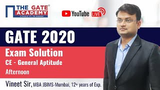 LIVE | General Aptitude GATE 2020 Solutions - Civil Engineering (Afternoon)