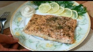 Лосось запеченный в духовке Простой рецепт приготовления Семга запеченная в духовке
