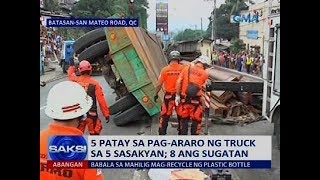 Saksi: 5 patay sa pag-araro ng truck sa 5 sasakyan