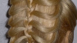 Причёска с плетением французской косички в хвосте.Причёски для средних, длинных волос