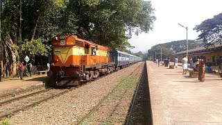 Nilambur Shoranur Passenger arriving at beautiful Angadippuram railway station