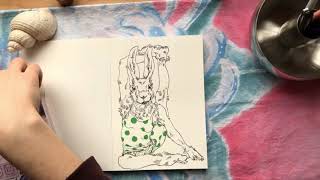 Sketchbook Drawing - yoga  rabbit