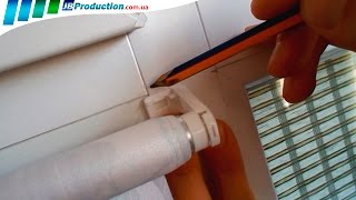 Установка рулонных штор открытого типа с направляющей леской на пластиковые окна (Тканевых ролет)
