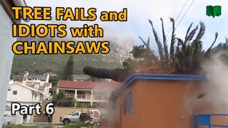 Tree fails and idiots with chainsaws - EPIC FAIL Compilation. Part 6