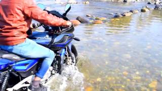 Bajaj Pulsar 220 ! off road seems like ok.. But into the water ?'