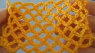 Вязание крючкои Сетчатые узоры крючком. Косая сетка.