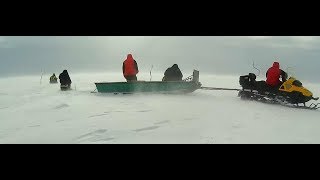 Зимняя рыбалка в пургу.  Так заровняет, что не надо хоронить!