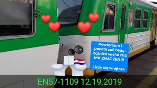 Przejazd EN57-1109 na odcinku Brwinów - Warszawa Powiśle 19.12.2019
