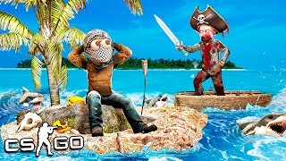 ЗДЕСЬ ПОВСЮДУ АКУЛЫ, СПАСИТЕ! ЖИРНЫЙ МАНЬЯК ЗАСТРЯЛ НА ЛОДКЕ И ОСТАВИЛ НАС НА ОСТРОВЕ - МАНЬЯК CS:GO