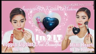 In2IT Cosmetic || MINI HEART BLUSH ON & POPPIN LIPTINT PLIC 01|| Review By Andy