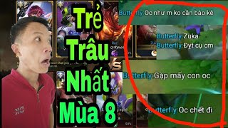 Liên Quân Mobile - Zu-Béo mùa 8 lên Full Dame Gặp Ngay Butterfly TRẺ TRÂU Nhất Mùa 8 - Chửi Ghê Hồn