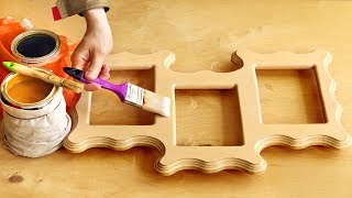 Нанесение морилки и лака на тройную рамку, stain and varnish on unusual frame