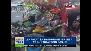 NTG: 20 patay sa banggaan ng jeep at bus ngayong Pasko