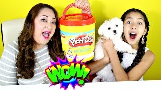 GIANT Play Doh Bucket With Toys!!Shopkins My Little Pony Kinder Eggs Charm U|B2cutecupcakes