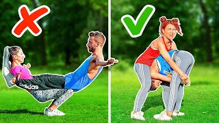 ULTIMATE ACROBATICS CHALLENGE! PRO vs NOOB || Impossible Gymnastic Tricks By 123 GO! CHALLENGE