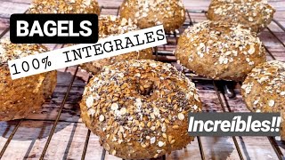 BAGELS 100% INTEGRALES‼️Increíbles!!  Receta SALUDABLE
