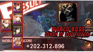Seven Knights - World Bos Demon of Destructions (Top Rank Rotations) Score 200M+