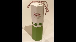 Full Size Wine Bottle Gift Box - Video Tutorial with Trim Your Stockings by Stampin' Up