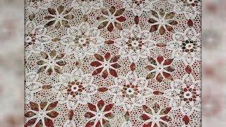 Мотив крючком. Скатерть из мотивов. Сrochet motif. Tablecloth motifs