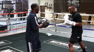 Sean Spencer padwork with Jeff Mayweather Pt. 1