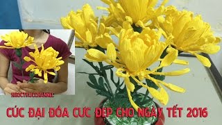 cách làm hoa cúc đẹp đơn giản cho ngày tết || cách làm hoa giấy ngoctrucchannel