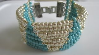 Annapolis Bracelet . Memory Wire and SB . Браслет из проволоки и бисера своими руками .