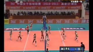 Chinese league semifinal 2011-3-22 Zhejiang Kaiyuan 3-2 Tianjing Bridgestone 浙江-天津 Set5