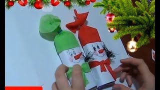Новогодние Подарки Детские Поделки Своими Руками идеи/ шоколадка - снеговик Мастер Класс