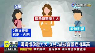 媽媽懷孕壓力大女兒2歲後憂鬱症機率高