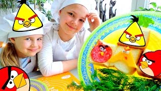 Бутерброды от Angry Birds. Простые блюда для детей.