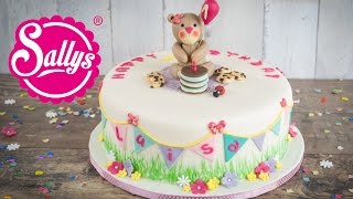 Kinder Geburtstagstorte mit Teddy / fruchtige Vanilletorte / Torte für Luisa / Sallys Welt