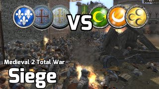 Medieval 2 Total War Online Battle #196 (3vs3 Siege) - Lone French Archer