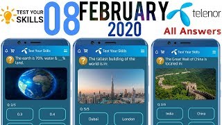 8 Feb | My Telenor Today Questions & Answers 8 February | My Telenor Play and Win | Test Your Skills