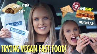 NON VEGAN TRYING VEGAN FAST FOOD | Greggs Vegan Steak Bake and Subway Meatless Meatball Marinara