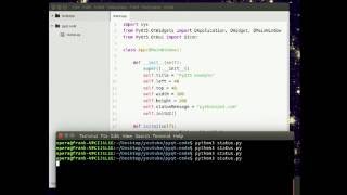 pyqt - window, statusbar, resize and position